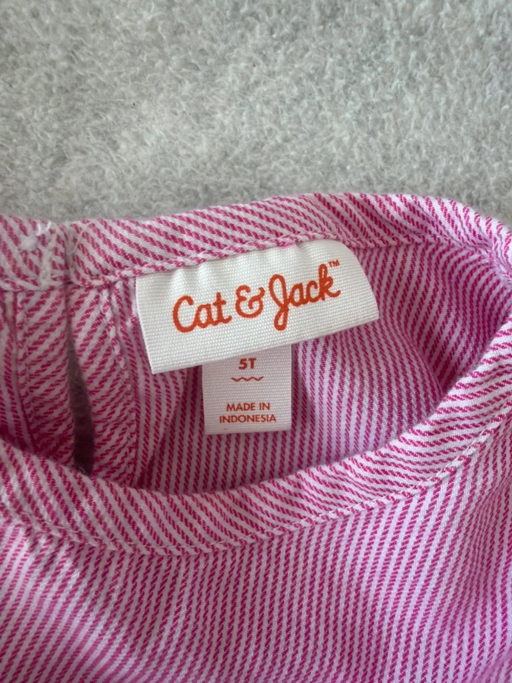 Ruffled Striped Strawberry-Pink 100% Cotton Blouse - Cat and Jack - 5T
